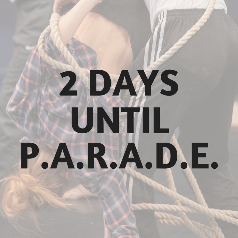 2 days until P.A.R.A.D.E at <a href="/theCentre/">Wales Millennium Centre</a> #jointhedancerevolution   <a href="/RubiconDance/">Rubicon Dance</a> <a href="/RWCMD/">Royal Welsh College of Music & Drama</a> <a href="/BBCNOW/">BBC NOW</a>