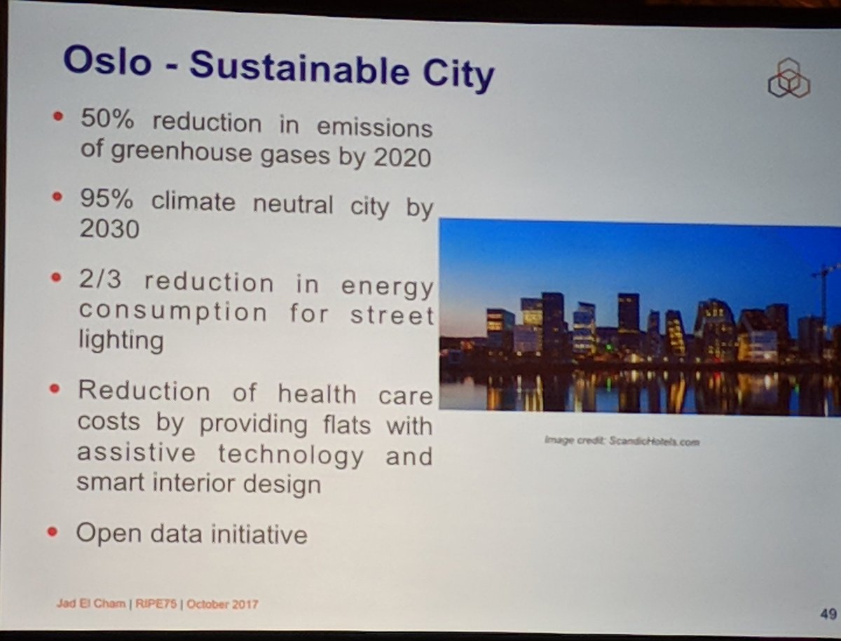 Oslo - Sustainable City with open access to data in Decoding the IoT Ecosystem by Had El Cam @RIPE_NCC at <a href="/ripemeeting/">RIPE 91 - Bucharest, Romania</a>  #ripe75 #IoT