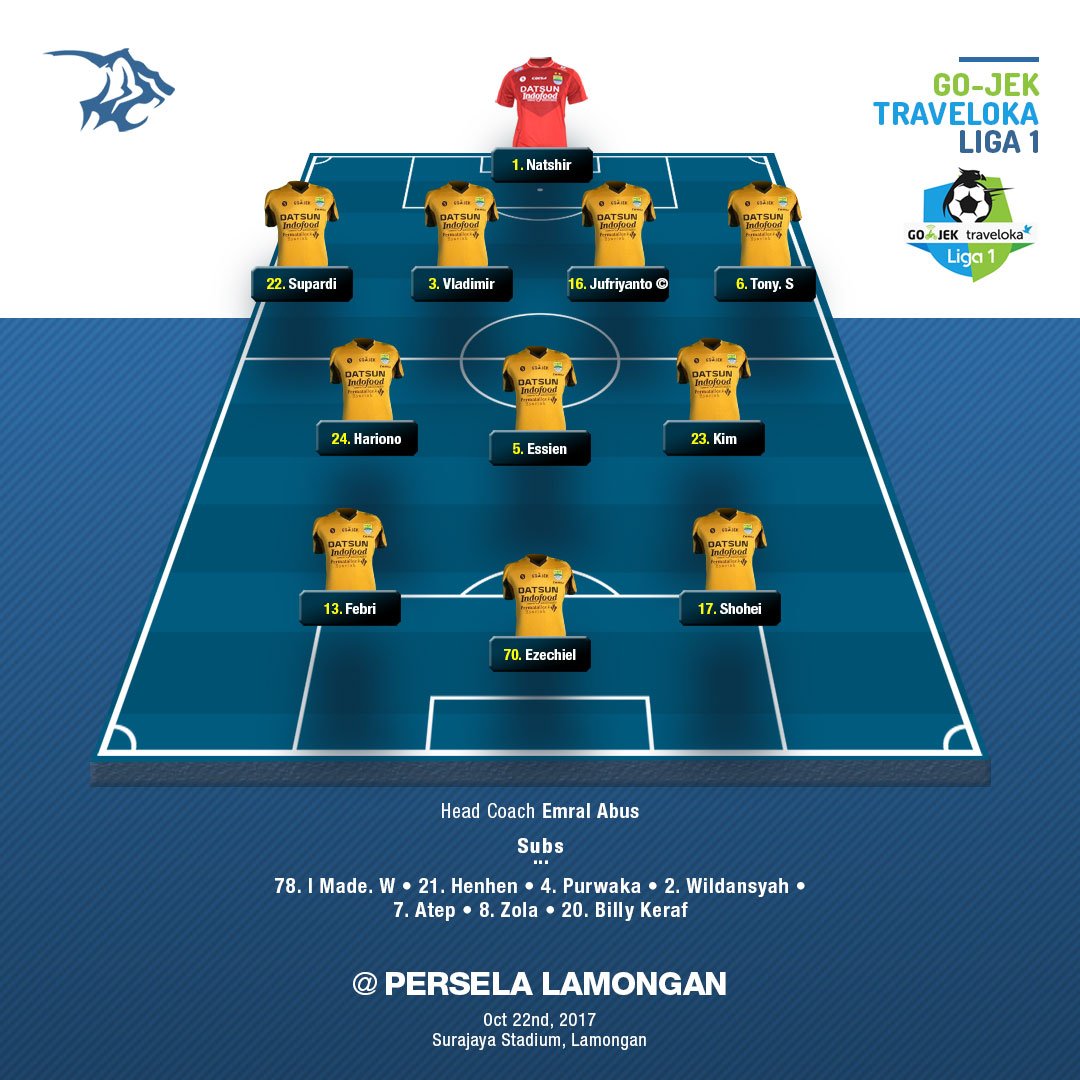 Starter #Persib (vs #Persela) #PRSLvPRSB #PersibDay
