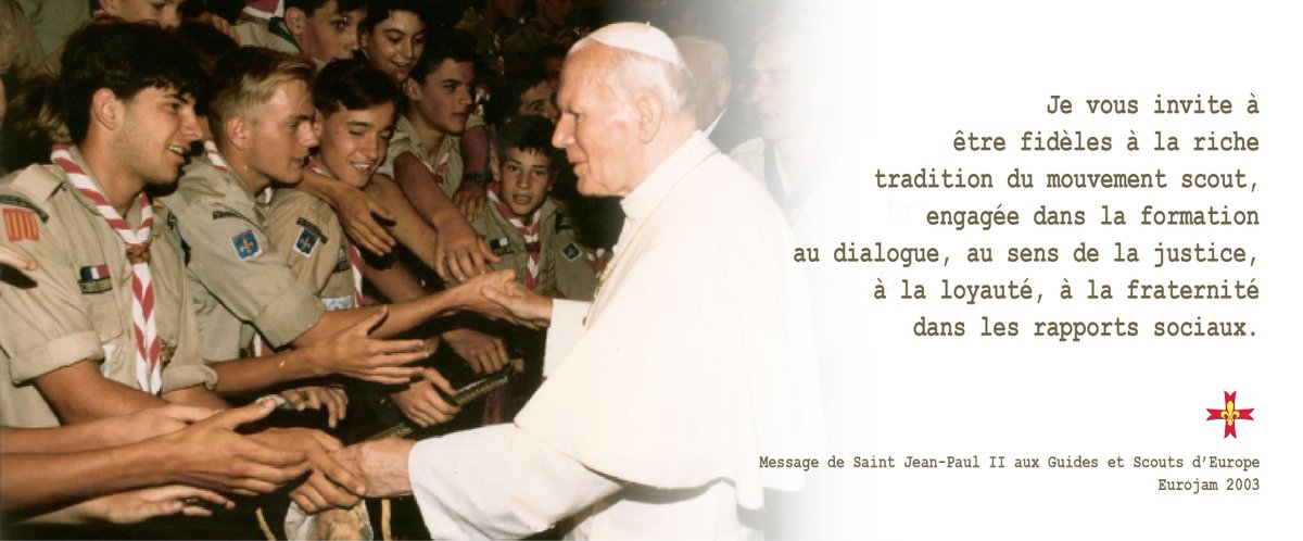 Scouts_Europe's tweet photo. En ce 22 octobre, nous fêtons Saint Jean-Paul II !
« N’ayez pas peur ! Ouvrez, ouvrez toutes grandes les portes au Christ ! » https://t.co/JpZg7HRtPh