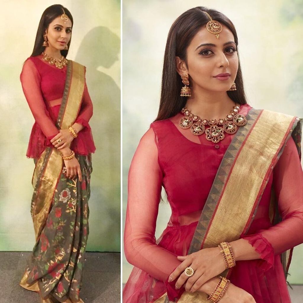 FilmyGlamour's tweet photo. #RakulPreet
.

@rakulpreet in @s_singhanias | Jewels - @vaibhavjewellers | Styled by - @neeraja.kona | Assisted by… https://t.co/iAJ7Z1Hei0 https://t.co/7aSIFPFrDm