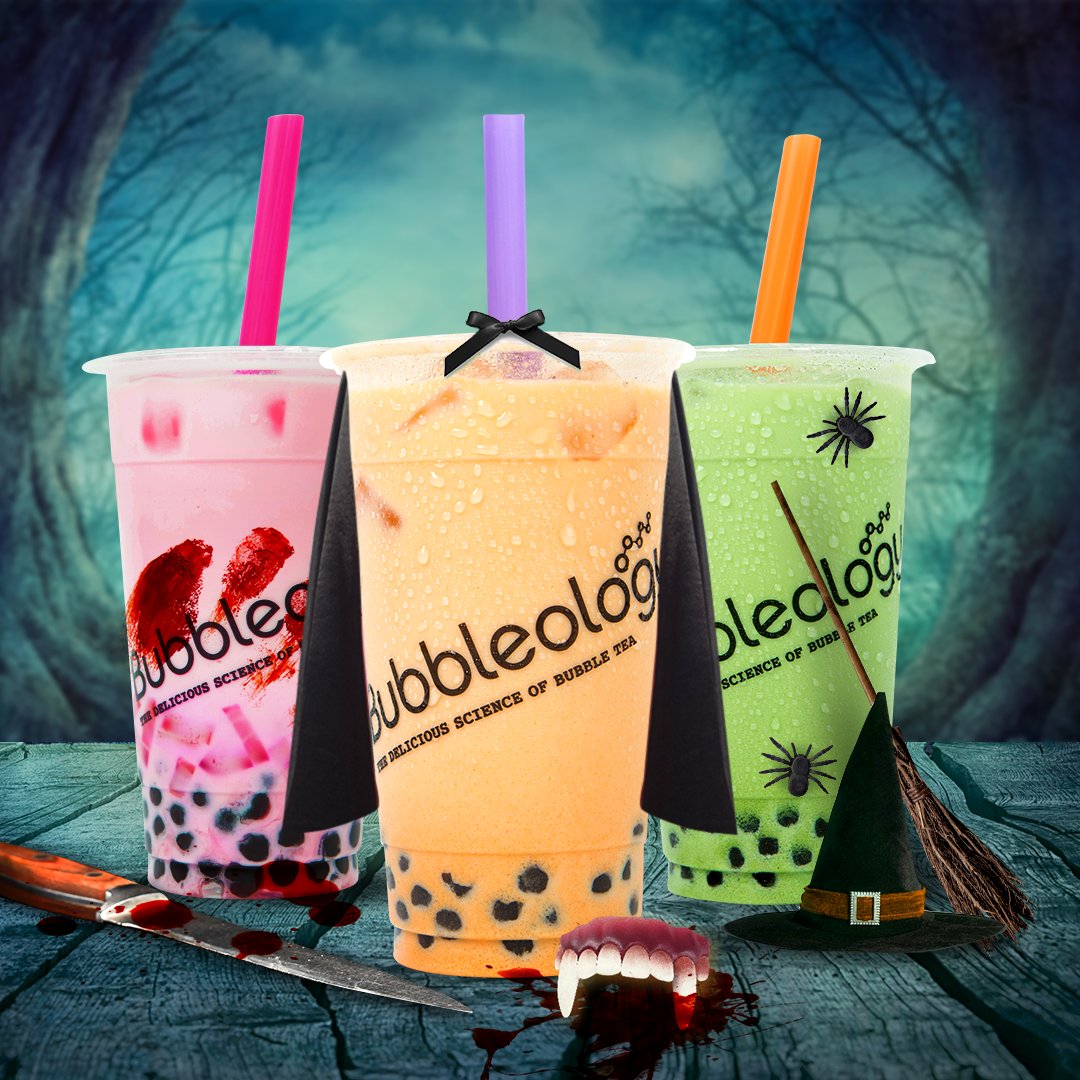 Bubbleology's tweet photo. On the 26th October, we'll be launching 3 terrifyingly tasty Halloween Specials! Can you guess their names? https://t.co/RmKRBsebgK