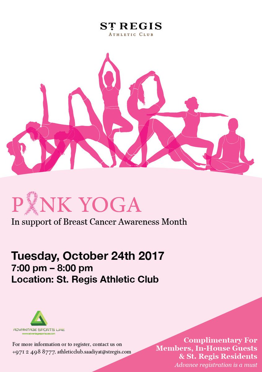 StRegisSaadiyat's tweet photo. #Breastcancerawarenessmonth #Pinkyoga #stregisathleticclub https://t.co/3l71ZPXsuV