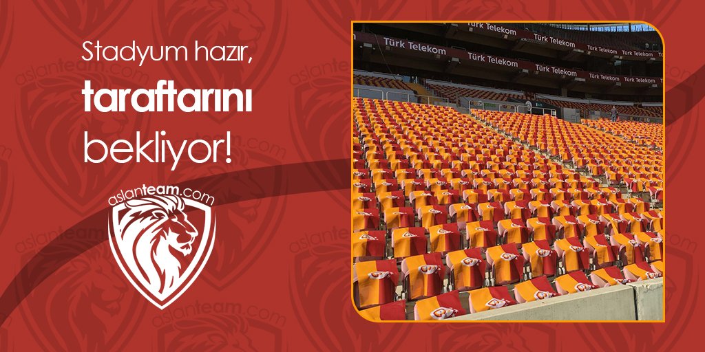 aslanteamcom's tweet photo. Stadyum'da sürpriz! Kapılar 16:30'da açılıyor. #ŞampiyonlukYolunda #türktelekom #BugünGünlerdenGalatasaray #galatasaray #kenetlen #aslan #gs https://t.co/mFTOPvq3Vq