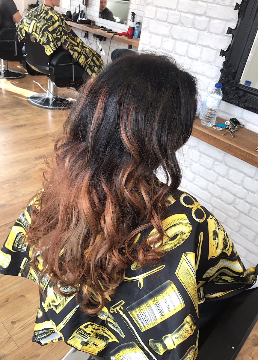 Colour Progress stage 1 - Came in with super box black all over &amp; wanted to get Storm Grey ombré done this was the outcome of stage one