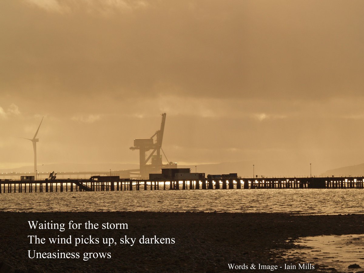 Hunterston, Ayrshire, just before Hurricane Ophelia: the gathering storm. #poetry #haiku #Image #photo #Creative #Scotland #Ophelia