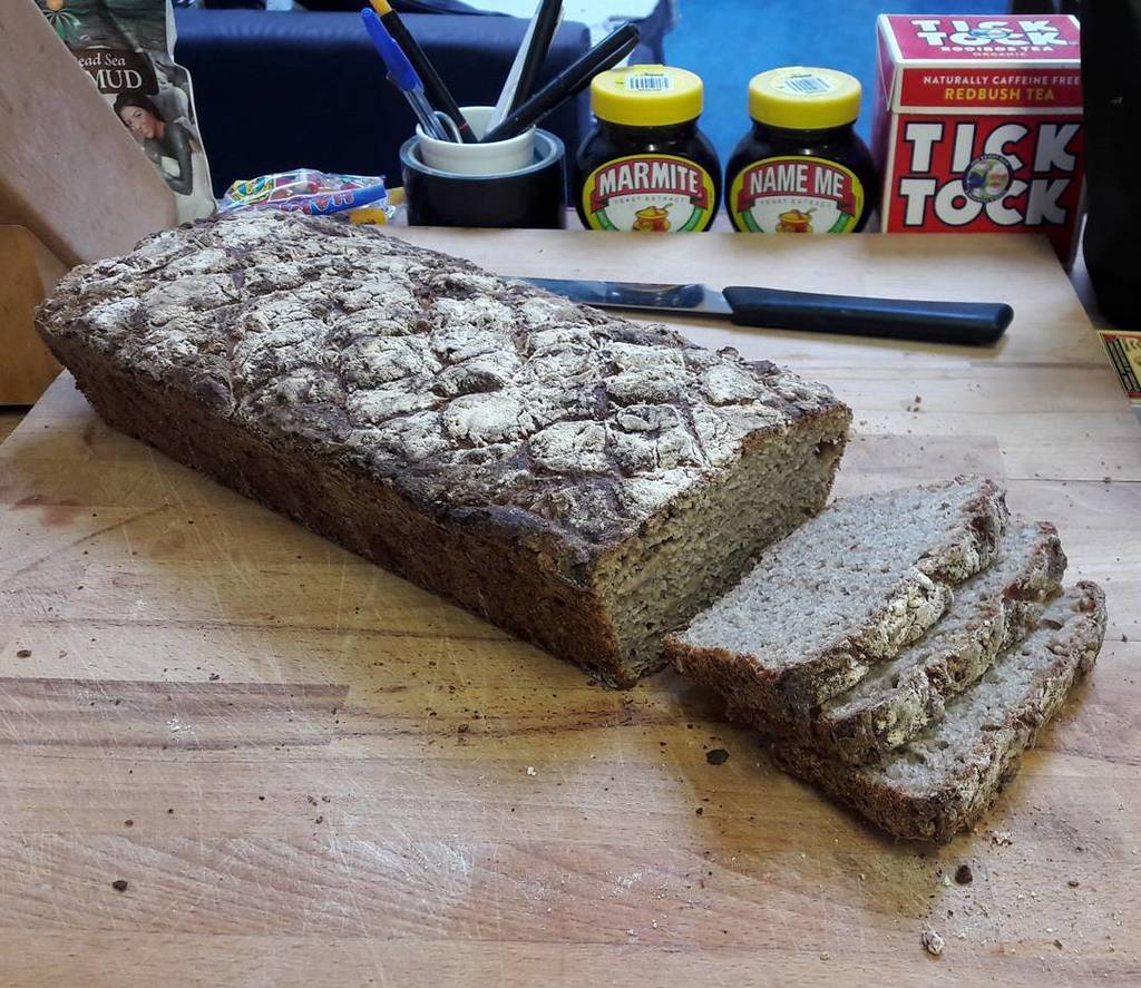 TereziaAbraham's tweet photo. Breakfast time! I'm pretty happy with my efforts :) #homemade #sourdough #rybread #danishstyle https://t.co/IsLmJq0647 https://t.co/xgUc3hJMrr