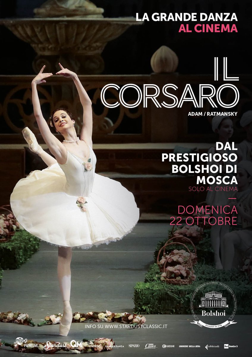 CinemaIris's tweet photo. In diretta dal Bolshoi di Mosca alle h 17:00, Il Corsaro. #bolshoi #diretta #ilcorsaro #eventospeciale https://t.co/RmSVnL5A3X