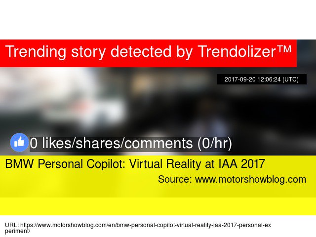 Virtualitizer's tweet image. BMW Personal Copilot: #VirtualReality at IAA 2017 #assistant #assistantsystems virtualreality.trendolizer.com/2017/10/bmw-pe…