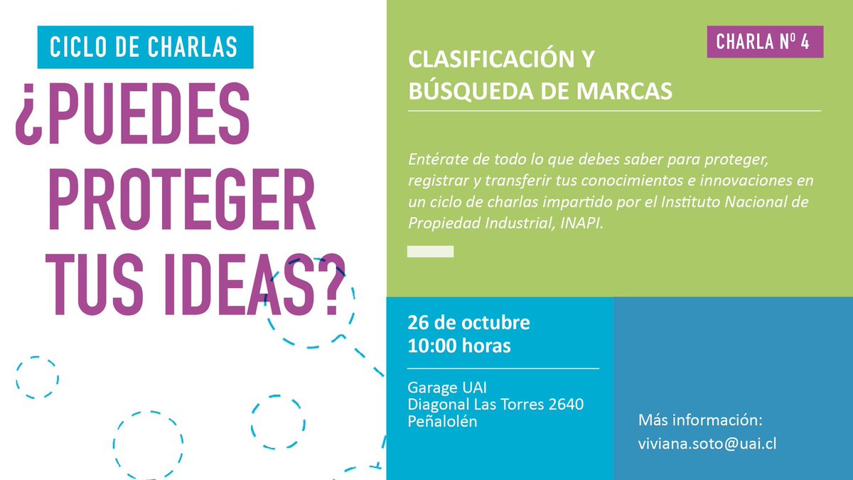 ingenieriaUAI's tweet photo. 🗓26/10 ⏱10 hrs. "Clasificacion y búsqueda de marcas" próxima charla @inapichile #Ingenieria @UAI_CL @GarageUAI 
➡️ https://t.co/61cdlWtTsM https://t.co/kgzswKmsO2