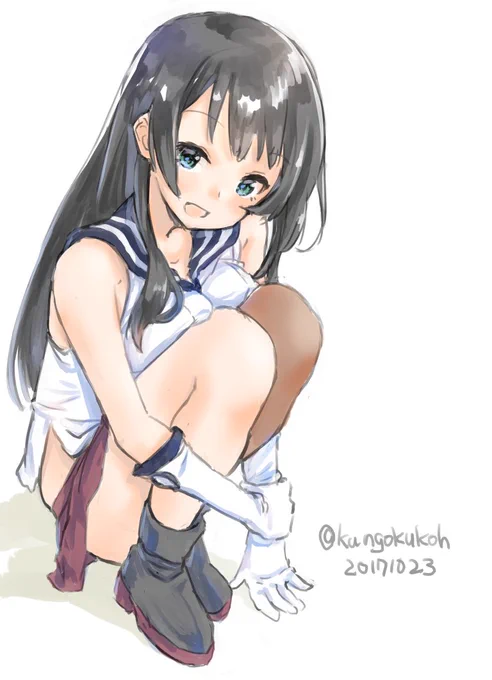 #艦これ版深夜の真剣お絵描き60分一本勝負
#艦これ版真剣お絵描き60分一本勝負_20171022
#阿賀野
#阿賀野生誕祭2017 
