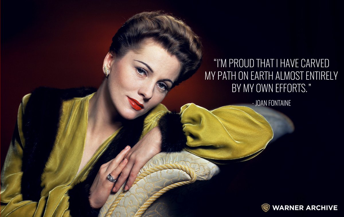 WarnerArchInst's tweet photo. "I am proud that I have carved my path on earth almost entirely by my own efforts." - The lovely Joan Fontaine, born this day in 1917. https://t.co/qB18Wzo7rg