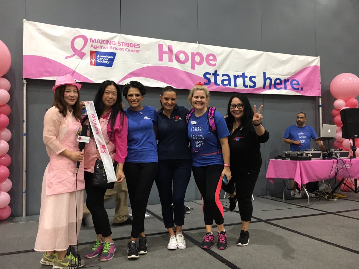 ACS_California's tweet photo. @lolitanbcla @AzaleaIniguez whipped up the crowd of thousands at #makingstridesla #DTLA . Thank you! https://t.co/ocg2qpLJMY
