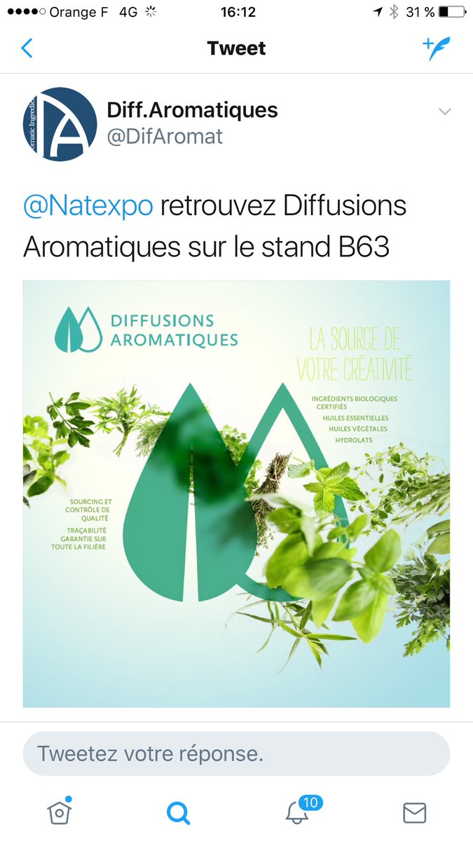 SLangasque's tweet photo. @DifAromat #@Natexpo !!
Venez découvrir nos huiles essentielles au B63 https://t.co/icfvDTX9K4