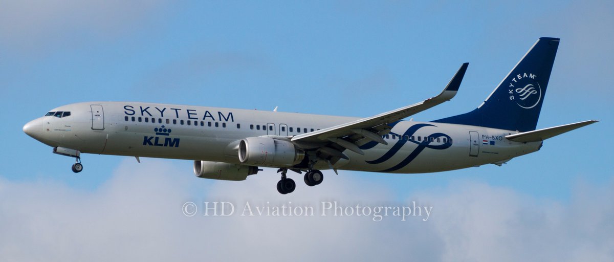HansDammers's tweet photo. Nice @skyteam livery on @KLM boeing 737-800 PH-BXO. Approaching runway 36C @Schiphol on a sunny day. @KLM_press @Retwee1Aviation https://t.co/Su9cbMCPAn