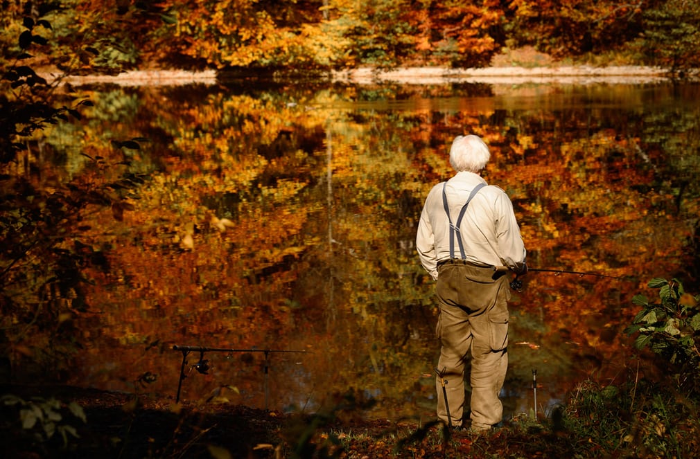 A man fishes on an autumnal day in Stuttgart, Germany. Captured by Sina Schuldt for <a href="/AFPphoto/">AFP Photo</a> <a href="/GettyImages/">Getty Images</a> #potd