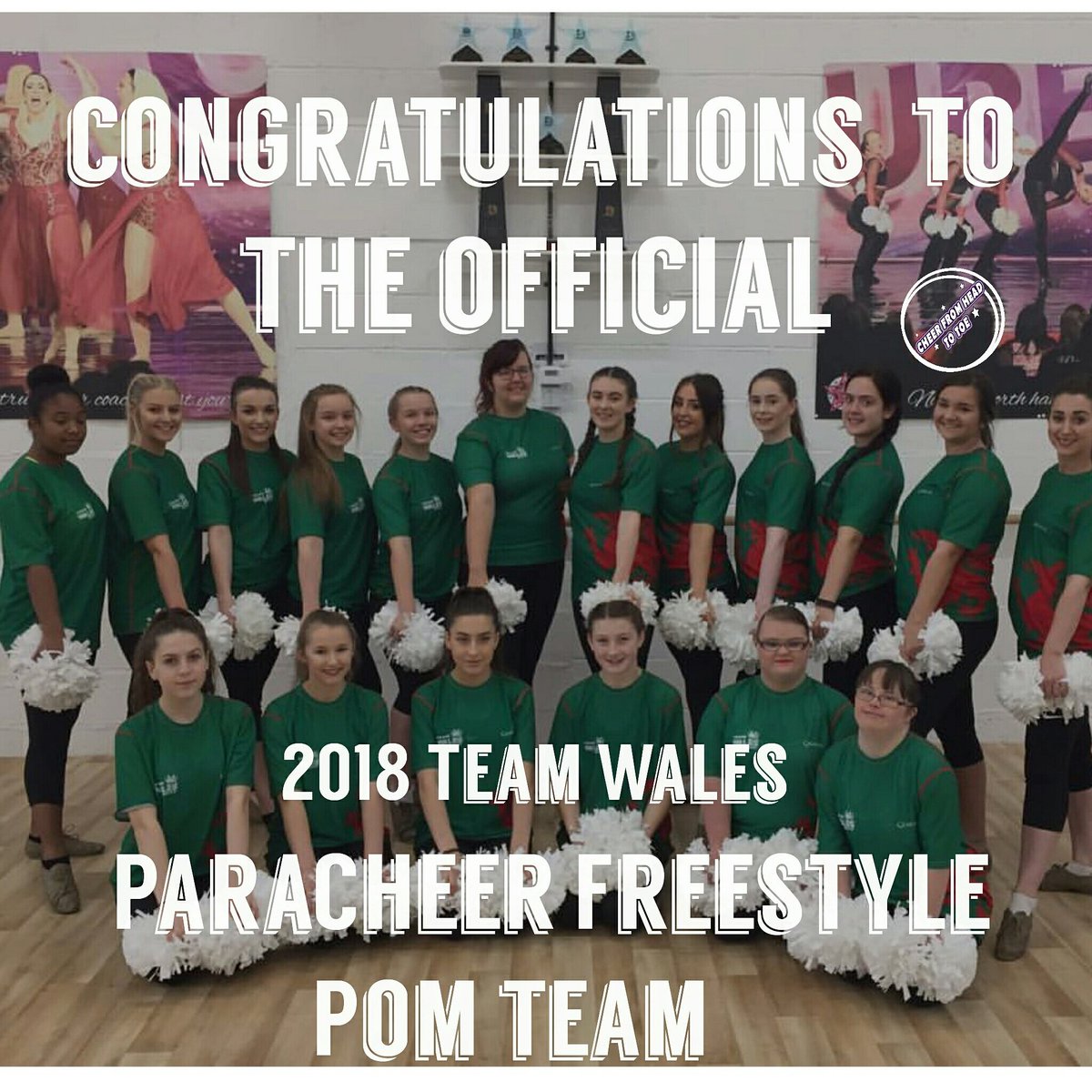 Cheerfromheadto's tweet photo. Introducing 2018 Team Wales Para Freestyle Pom team.
#teamwales #CFHTT #freestylepom @ICUcheer https://t.co/85cJ6pohPz