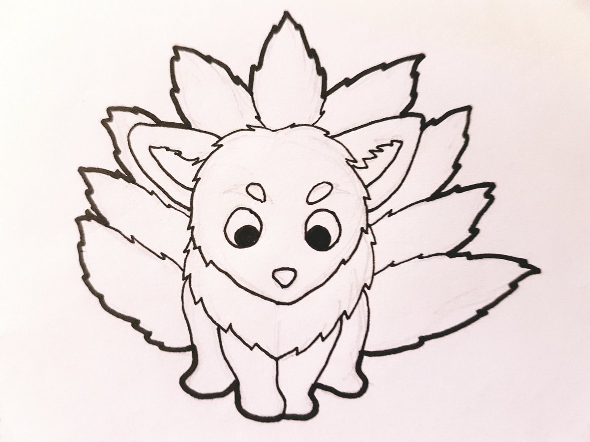 Featured image of post How To Draw A Nine Tailed Fox Cute Finish the fox with some final touches ankles knees and everything else as you can see