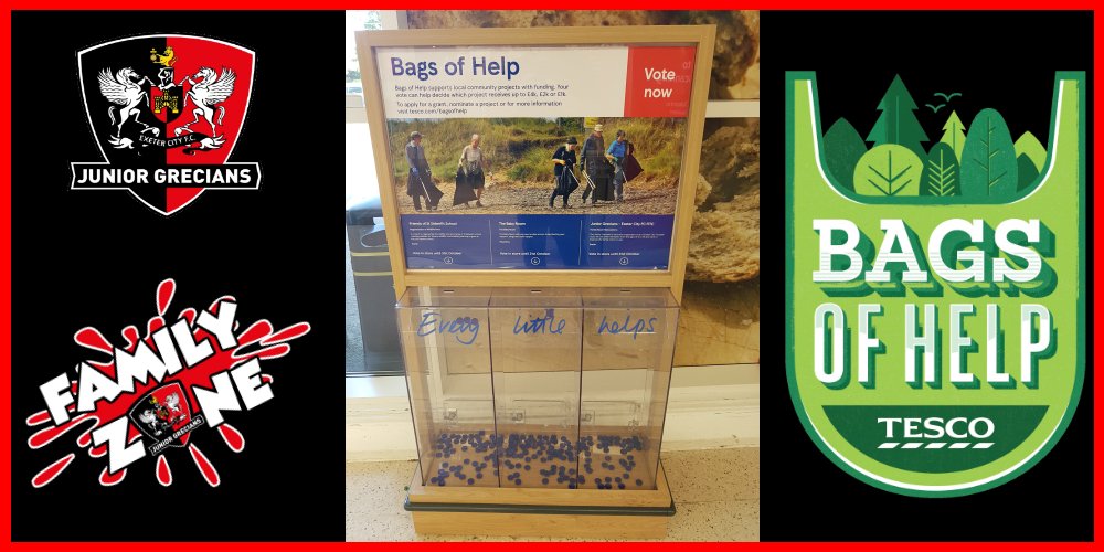 JuniorGrecians's tweet photo. Ask for your Blue Coin at Tesco checkouts &amp; support the @OfficialECFC Junior Grecians Family Zone! Full info: https://t.co/pYM2E6cuF1 #ecfc https://t.co/Qmuu9DTQMD