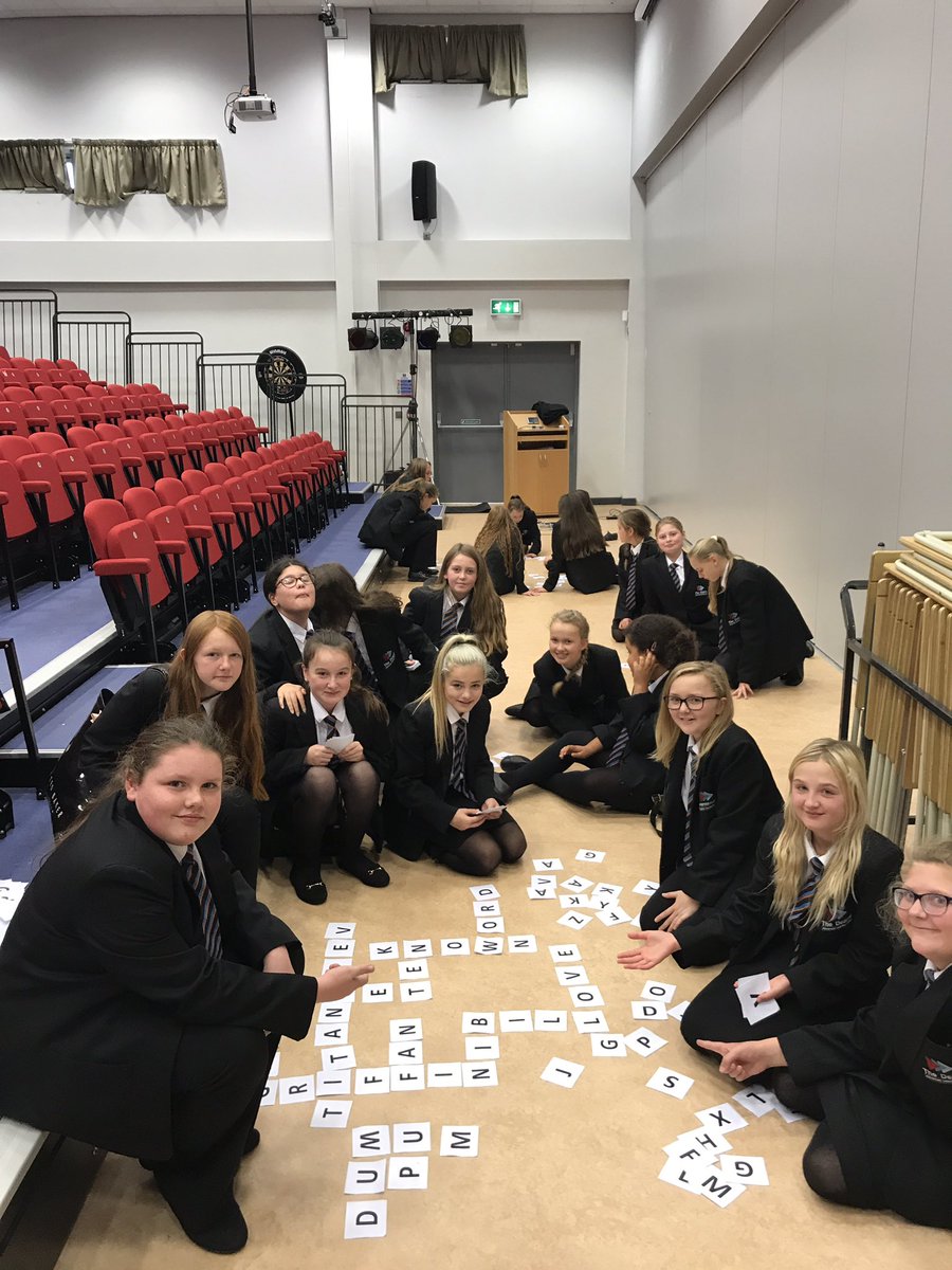 Friday Lunch time giant Scrabble! #housecompetitions #english #goteams @missfaulkner16 @The_Dearne_ALC