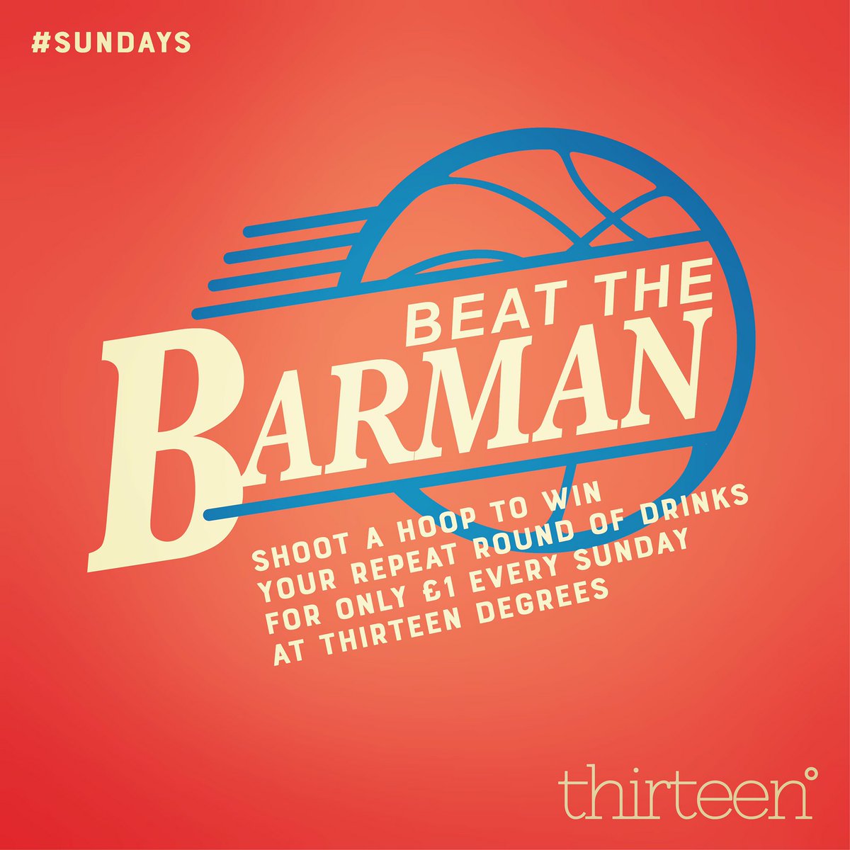SixDegreesChelt's tweet photo. TONIGHT - #BeatTheBarman at #ThirteenDegrees. Shoot a Hoop &amp; Win ur repeat round of drinks! + £3Vodka, £3Corona, £3BudLight https://t.co/rkeJ49XLDf