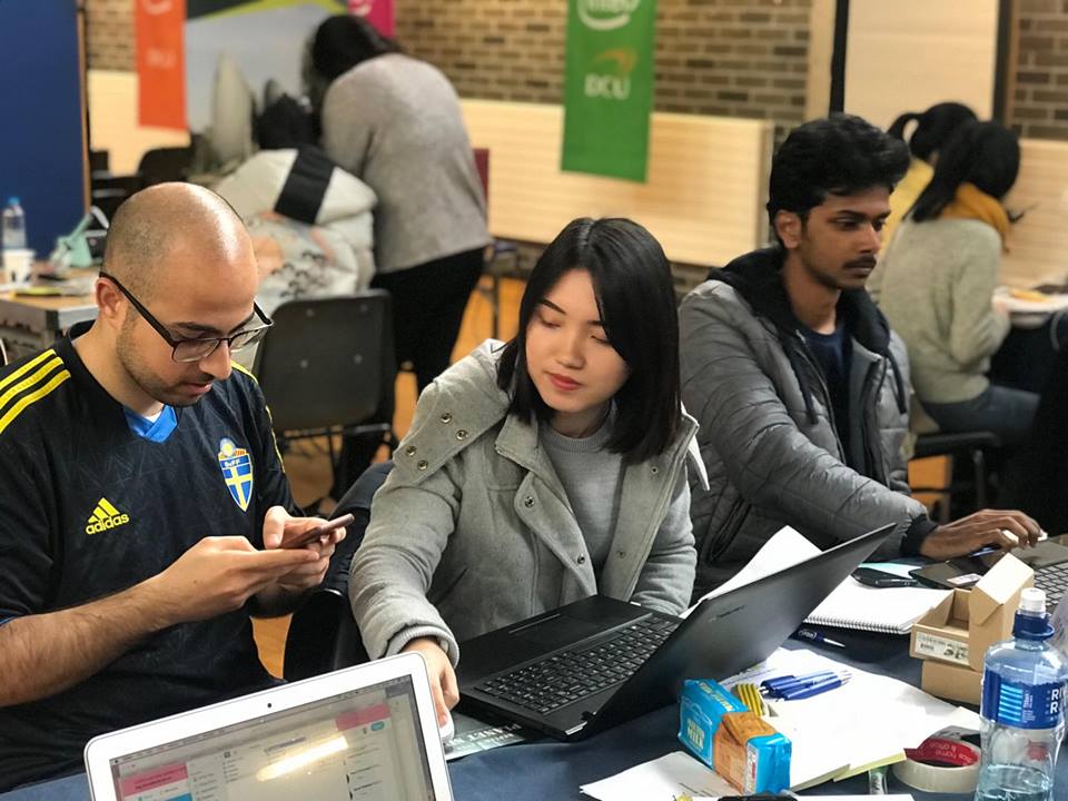 FeedMeBro's tweet photo. working hard. THE DAY! #SteamHack @Intel_IRL @DublinCityUni https://t.co/O6DRCtq99V