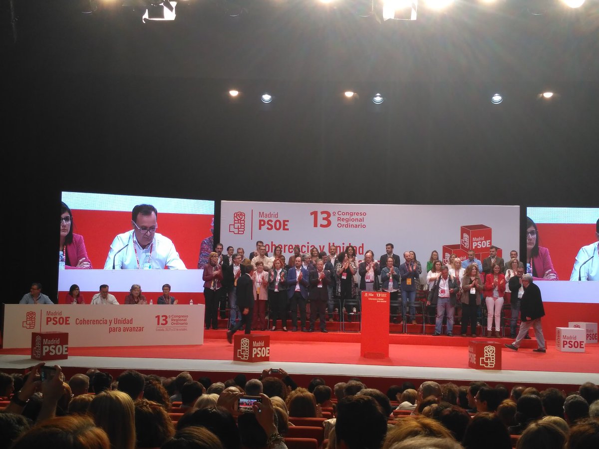 JMFrancoAlcalaH's tweet photo. Comienza la intervención de @conJoseMFranco SG del @psoe_m  en la clausura del 13 Congreso Regional Ordinario https://t.co/rGX3yD26GH