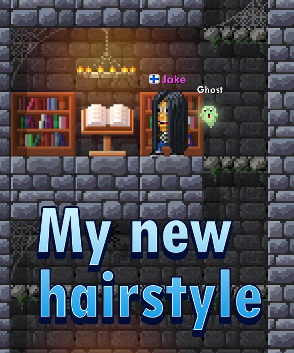 pixelworldsgame's tweet photo. I think mini Jake needs to go to the barber shop as well! #PixelWorlds #halloween #update #nextWeek #hairstyle #Creepy #minijake https://t.co/JW0uS4DIJR