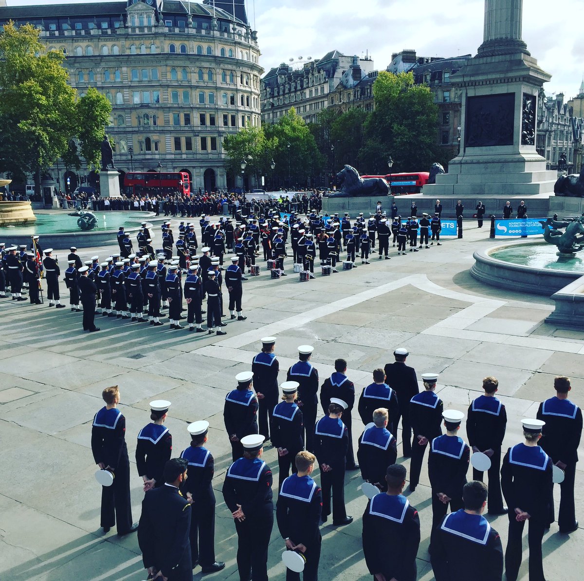 What a sight 300 cadets on Trafalgar Square is! 👏 #TrafalgarDay