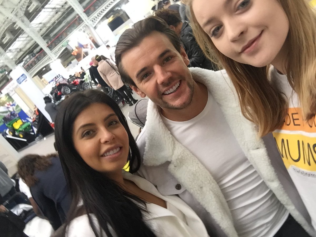 MadeForMums's tweet photo. So lovely to have @Miss_Delahoyde and @NathanMassey_ drop by our @TheBabyShow stand 😍 #mfmbuggytesting https://t.co/aQU4SP3xPn