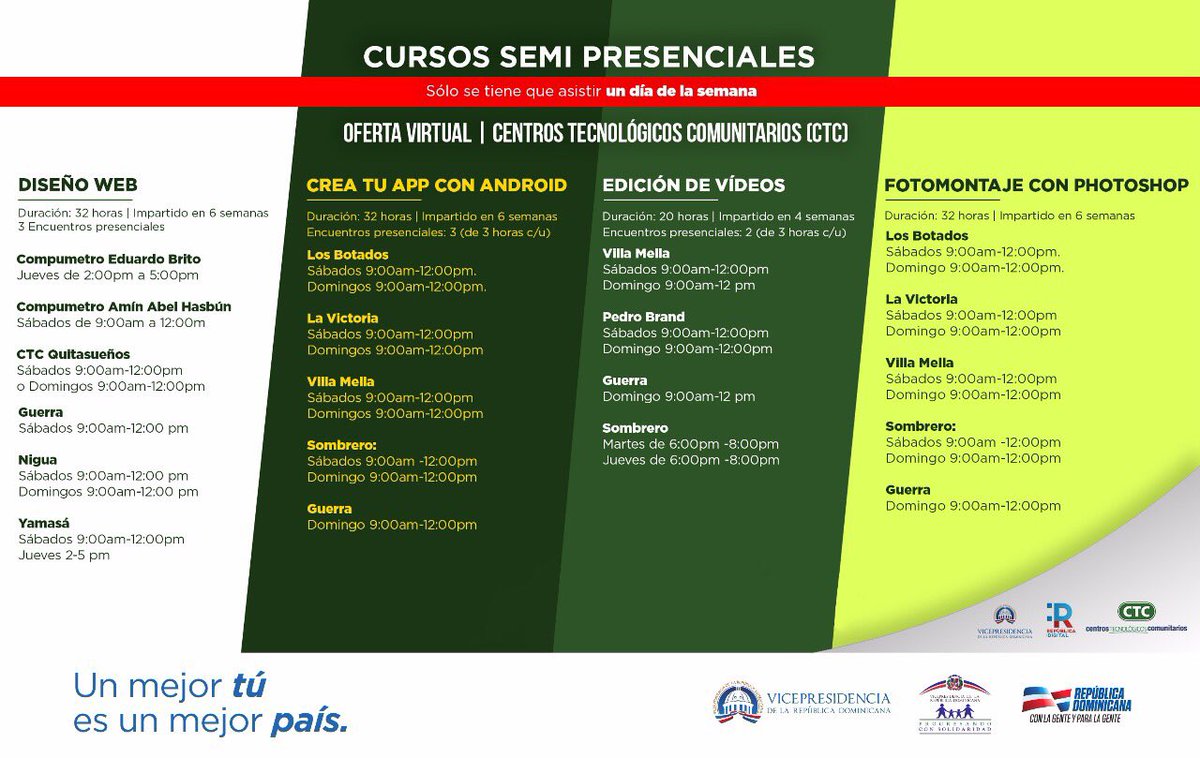 CTCRDO's tweet photo. Capacítate desde la comodidad de tu hogar con la oferta académica que trae #CTCVirtual. Inscripciones abiertas desde el 30 de octubre. https://t.co/Ejba8nJflz