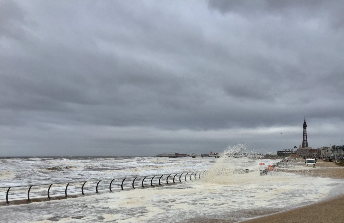 Storm Brian continues to batter Blackpool #StormBrian