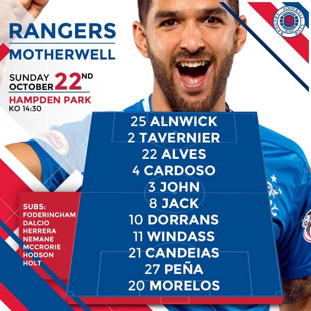 RangersFC's tweet photo. 📝TEAM NEWS: Pedro Caixinha has made two changes to his #RangersFC side for today's #BetfredCup semi final: https://t.co/SWXjaMYfIR https://t.co/oYTlytHoPc