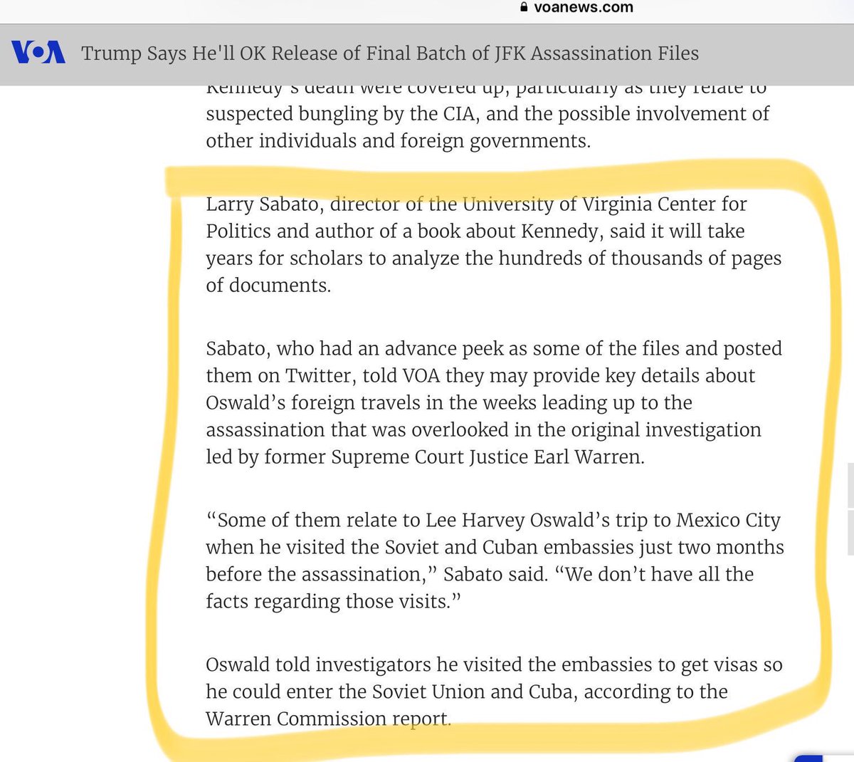 AJohnKyriazis's tweet image. a peek at #jfkfiles from #larrysabato