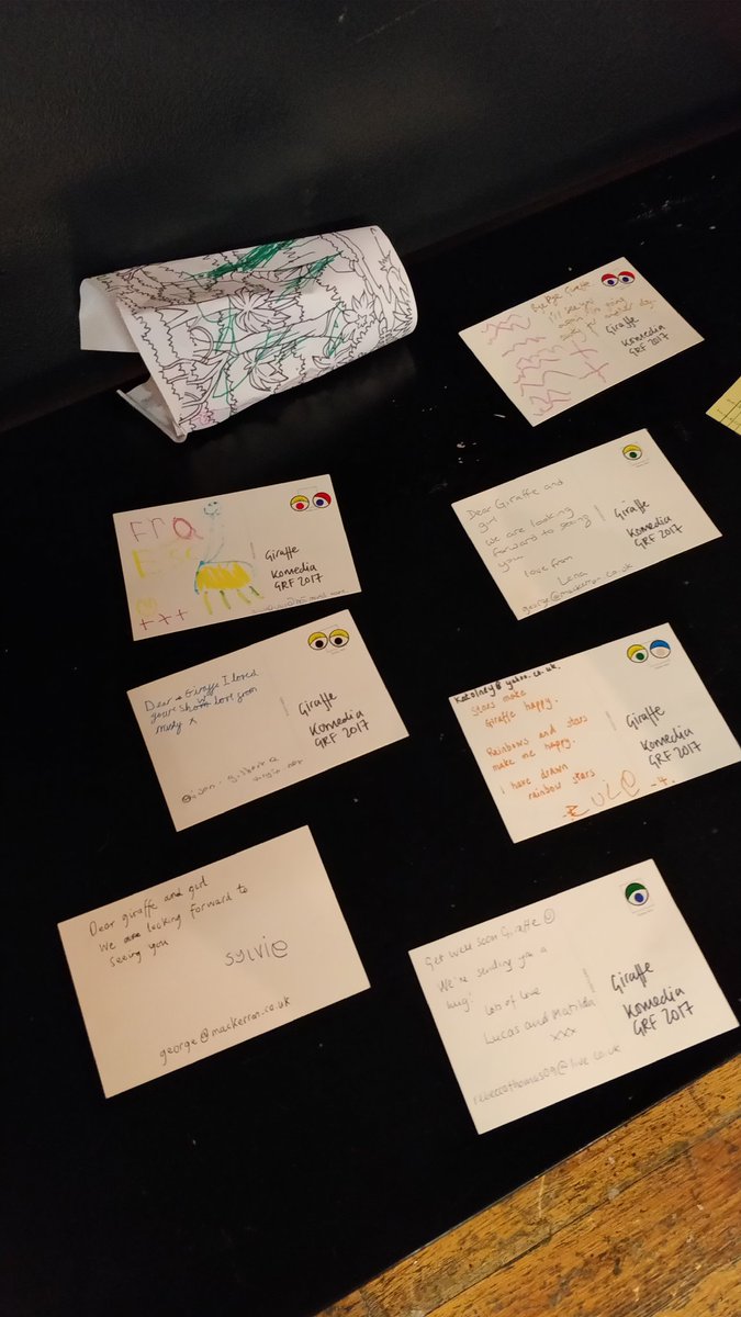floodsofink's tweet photo. lovely postcards from lovely audiences @KomediaBrighton today! we had a hoot #sundaeclub #tya #brightonarts https://t.co/sLIqjjJBHw