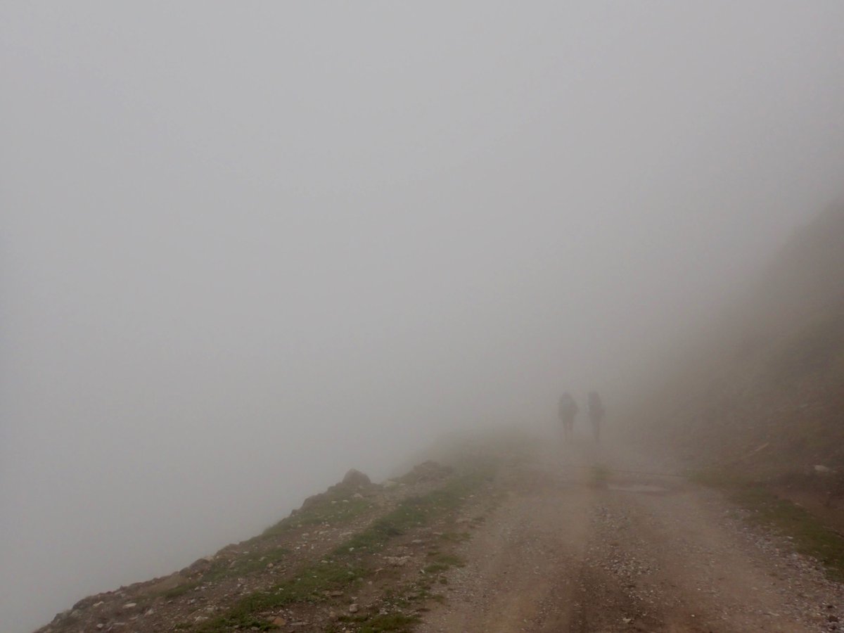 ImperialHRP2017's tweet photo. A week of solid fog and rain meant we hardly saw the Basque Country as we crossed it! #fog #HRP #hikingintherain #outdoors #neverdry https://t.co/cqc6eU3ipS