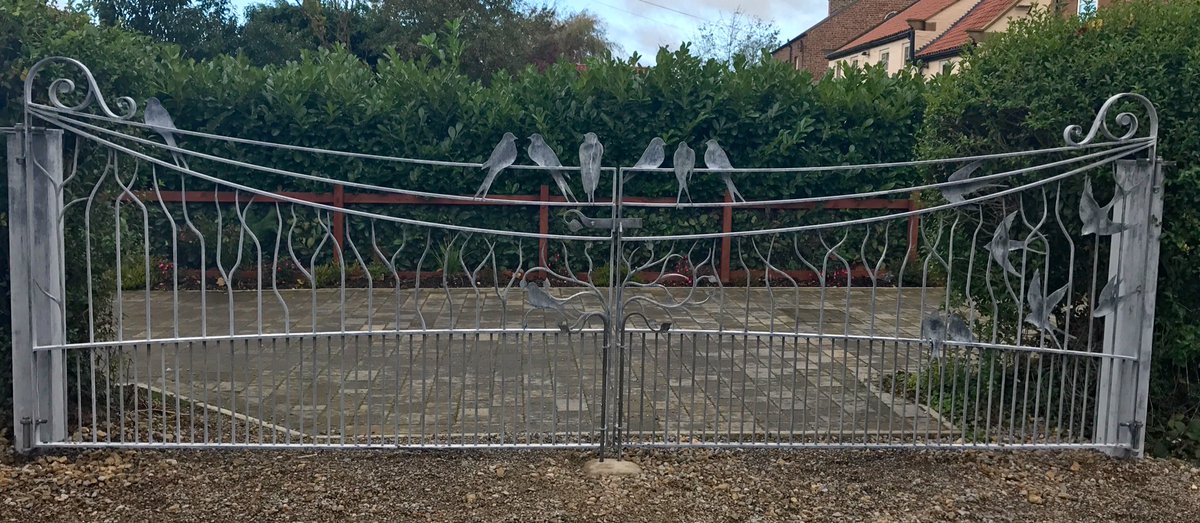 KvBlacksmith's tweet photo. A few shots of the Swallow Gates in place and swallows for existing gate.
By KV Artist Blacksmith. @KvBlacksmith
#gate #doublegates #birds https://t.co/JolyaaL48h