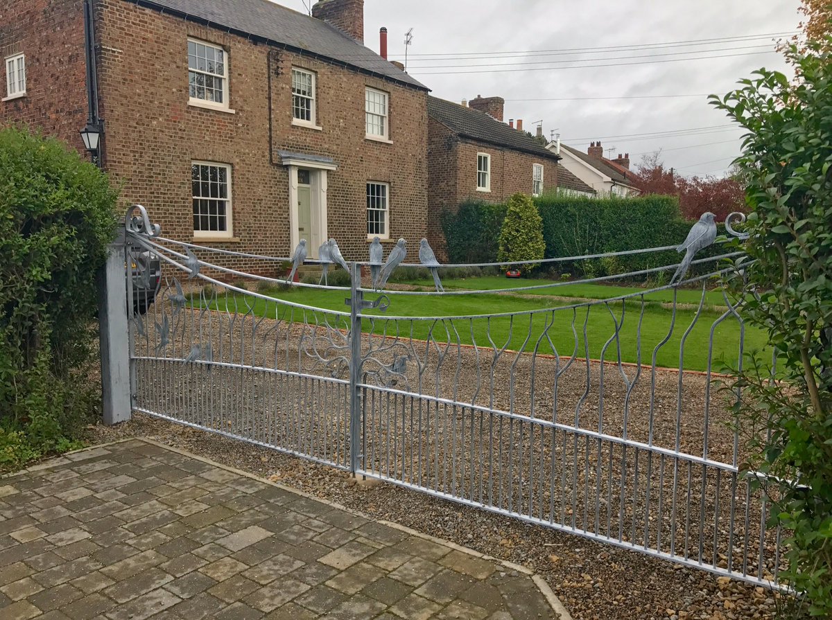 KvBlacksmith's tweet photo. A few shots of the Swallow Gates in place and swallows for existing gate.
By KV Artist Blacksmith. @KvBlacksmith
#gate #doublegates #birds https://t.co/JolyaaL48h