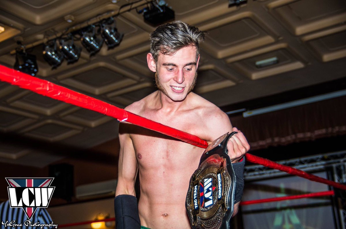 JohnnyAlpha7's tweet photo. I like being a champion! Another successful defence last night at @LCWrestlingUK #AlphaChamp Photo credit @Y2Grae https://t.co/YtKudo45io