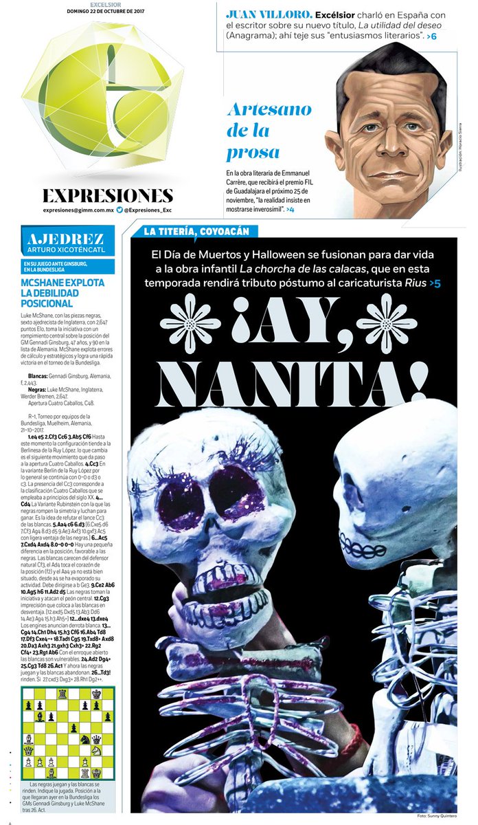La información cultural más importante del día la encuentras en nuestra portada de #Expresiones 🎭🎨🎼 bit.ly/19anPqS  ¡#FelizDomingo!