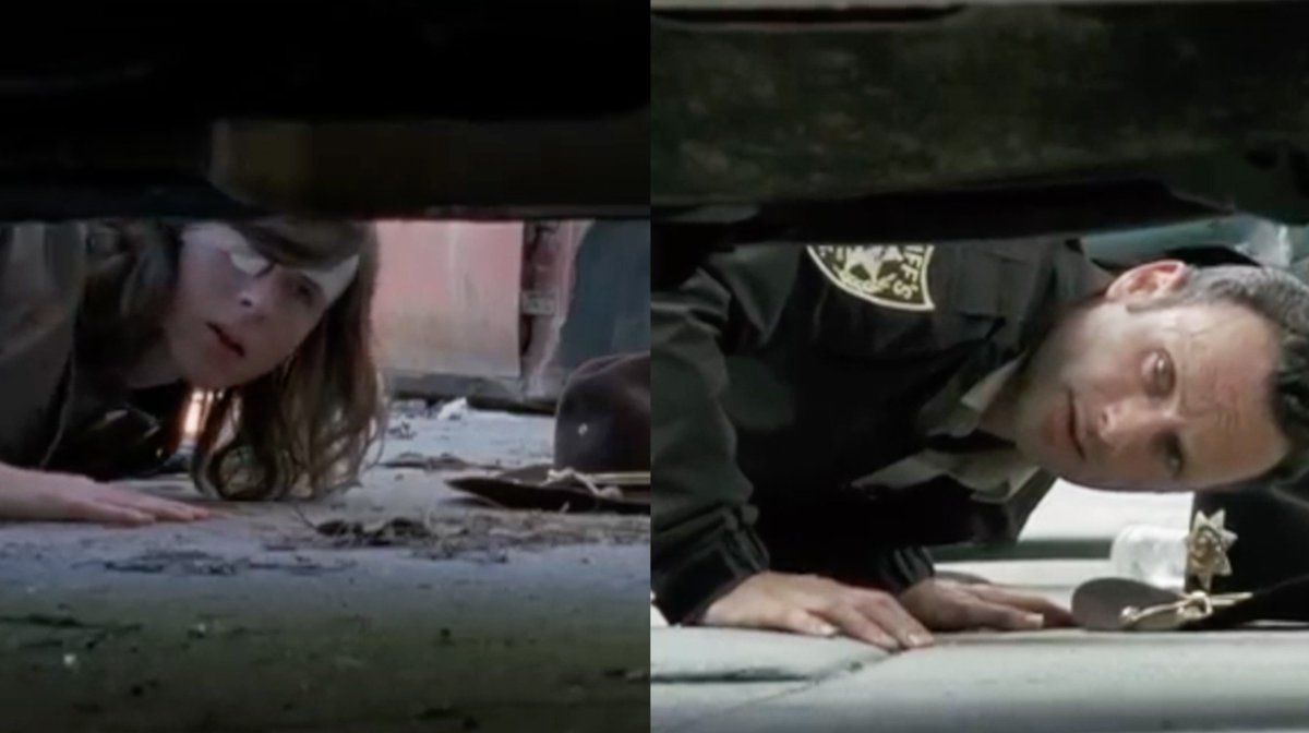 TheWalkingDead's tweet photo. Yes, that scene with Carl DID perfectly mirror #TheWalkingDead pilot. And yes, we cut it together for you: https://t.co/lwgXDReZVC https://t.co/qLObVQdjv8