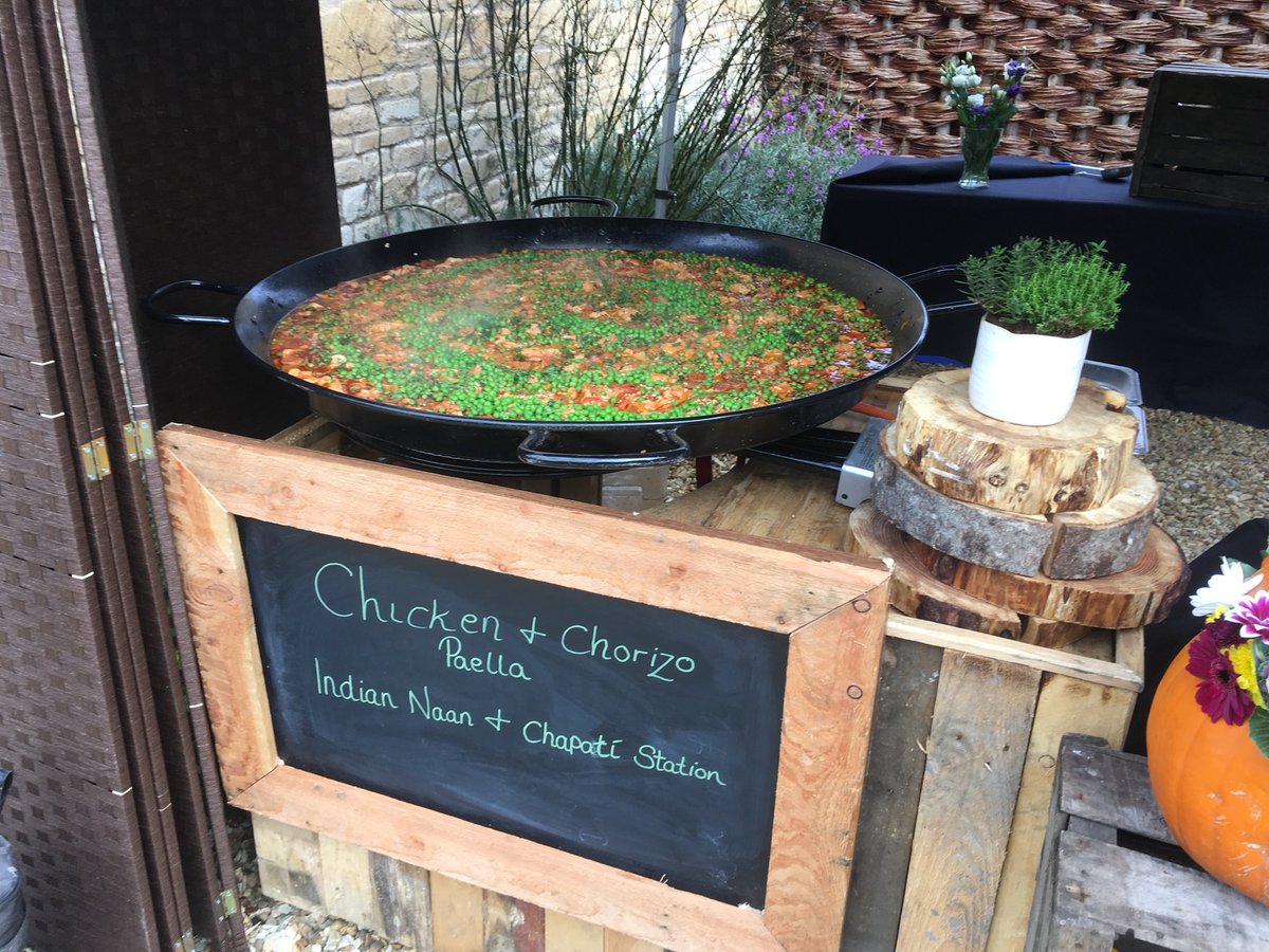 Great set up by <a href="/mcbaile/">McBaile Catering</a> catering! Nice hot paella for our guests 😋 #WeddingFair #weddingvenue #Catering #Cotswolds #WeddingIdeas