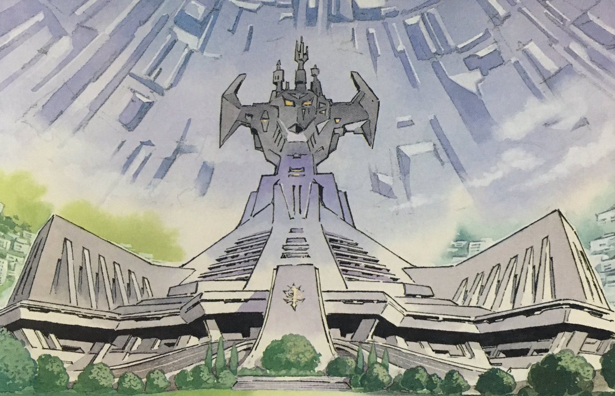 Godzilla Maru 凄まじい悪魔城感で有名なジオン公王庁を 現代建築風 にアレンジしたオリジン漫画版と 異形感は残して サグラダファミリア ぽくなったオリジンアニメ版 オリジンアニメ版が1番つよそう