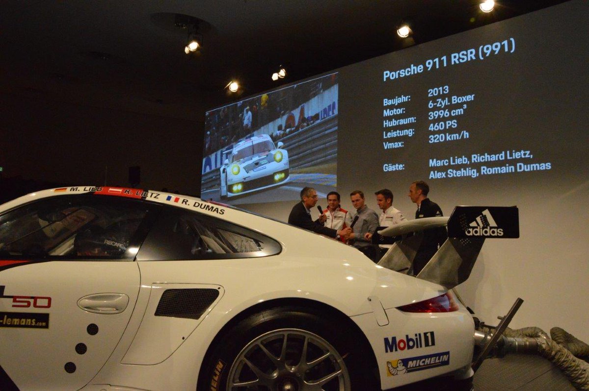 winsusie123's tweet photo. 7th #Porsche SoundNight - last batch - also featuring #RomainDumas,#MarcLieb,#RichardLietz &their #LeMans triumph in #GTclass in 2013 https://t.co/V0Eftt1nBf