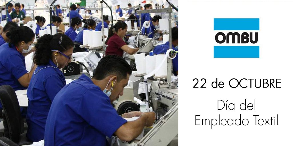 OMBUindument's tweet photo. ¡Feliz día del Empleado Textil!
Hoy es el Cuarto Domingo de Octubre y desde OMBU queremos saludar a todos los Empleados Textiles en su día. https://t.co/nNChVHf58V