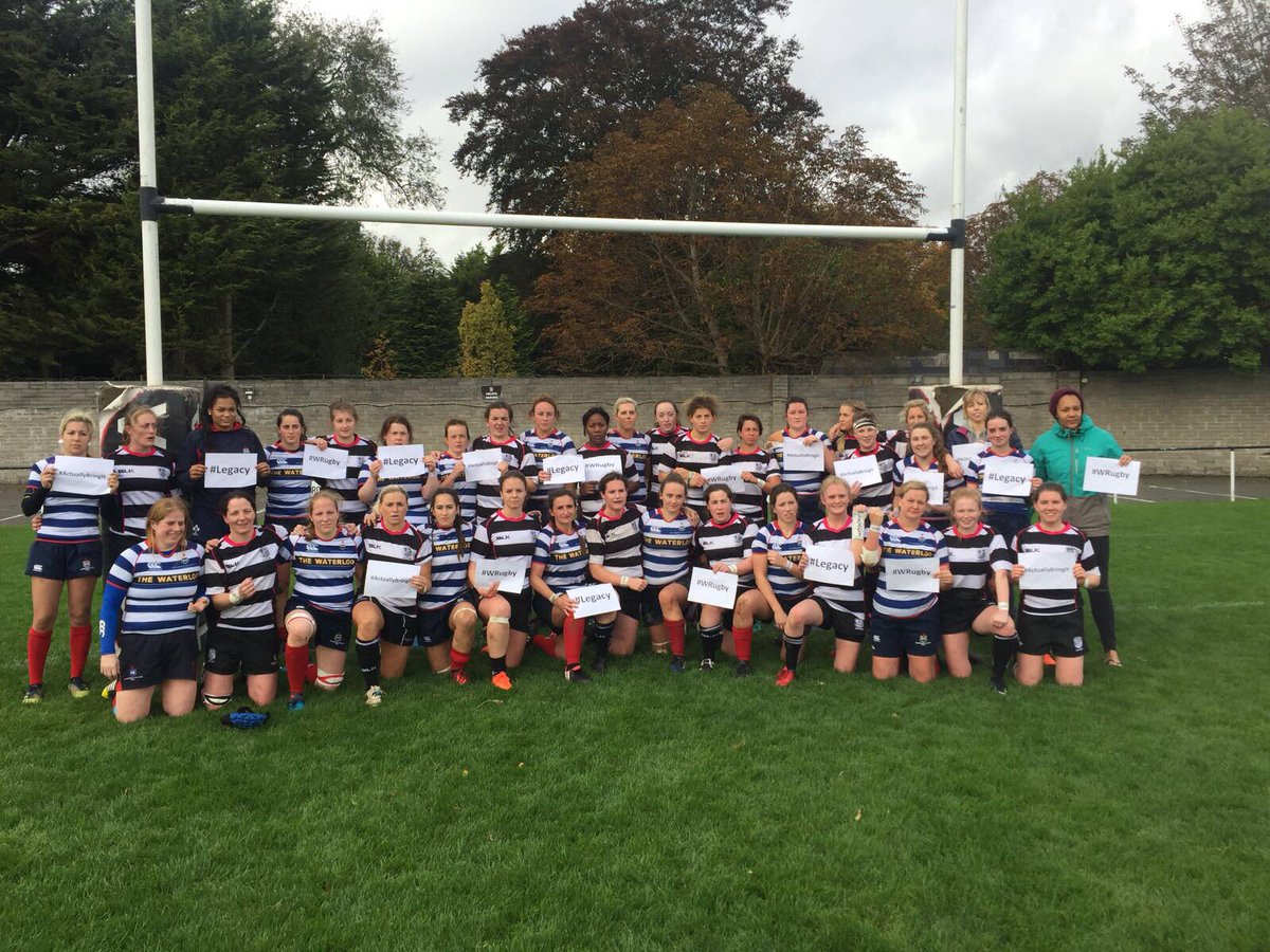 OldBelvoWomen's tweet photo. Standing united with @RockLadiesRugby #Legacy #ActuallyBringIt #prideinourgame #respect #wrugby https://t.co/sfL3nejtzw