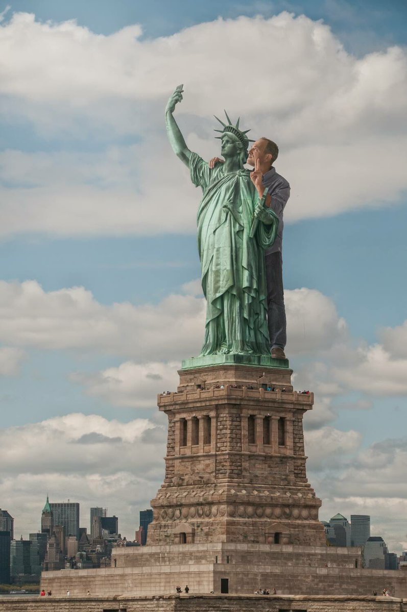 A selfie made by the Statue of Liberty. ;) Photo of the Statue is made by a friend. I shopped myself in the scene ;)