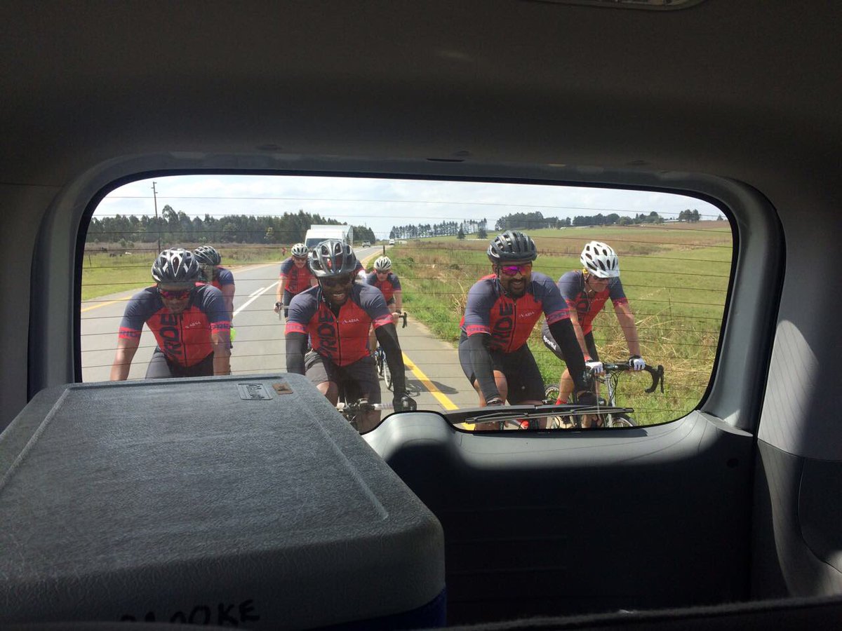 PlaymakersZA's tweet photo. A job well done to the #AbsaPride riders for riding from GP all the way to KZN &amp; then going on to compete in the @Amashova. #ConquerAsOne 👏🚴 https://t.co/LQC5L0wPzC
