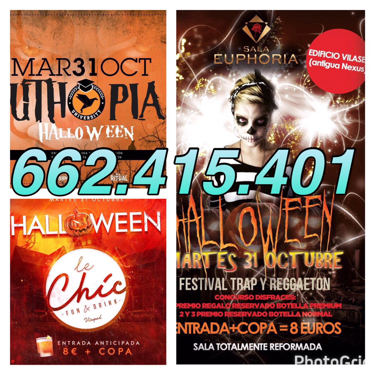 RebelBingo10's tweet photo. 🎉HALLOWEEN🎉

Martes 31 de octubre  
⏩ UTHOPIA
⏩ LE CHIC 
⏩ SALA EUPHORIA

8€ copa🙌 LIMITADAS !!

Whatsapp📞662415401📞😄 https://t.co/LLVQZUHDbn