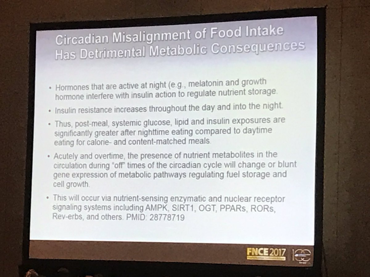 TheFuelPhysio's tweet photo. Melatonin blocking insulin #NightSnacking #FNCE Intermittent Fasting Effects on Cardiometabolic Disease @KatieSleepPT https://t.co/i548Rglp2h